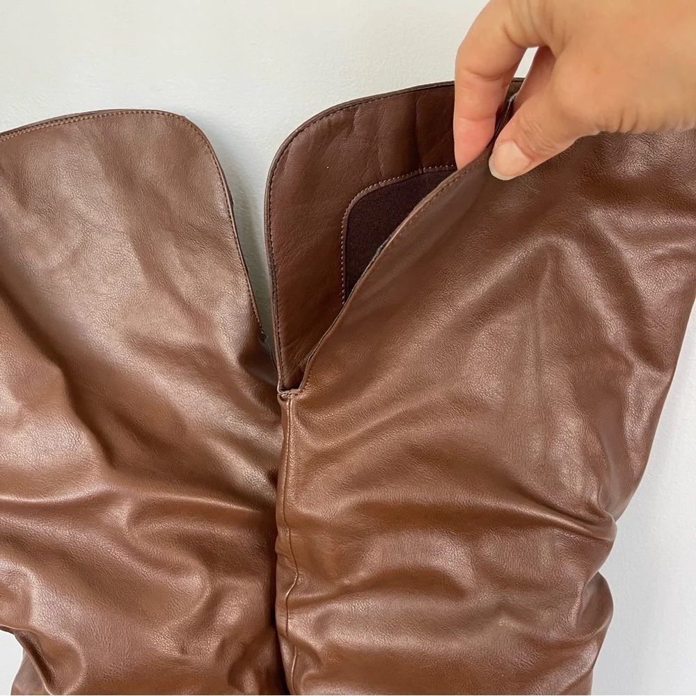 Meya Scrunch Boot Over the Knee Slouchy Stiletto Heels Sz 7
